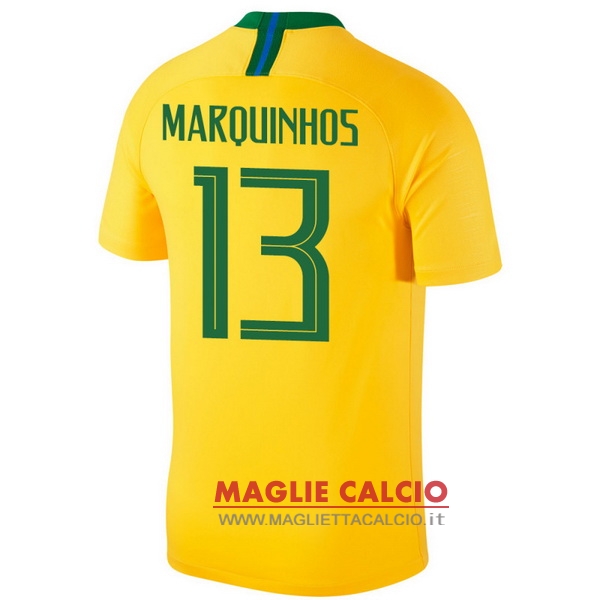maglietta brasile 2018 marquinhos 13 prima